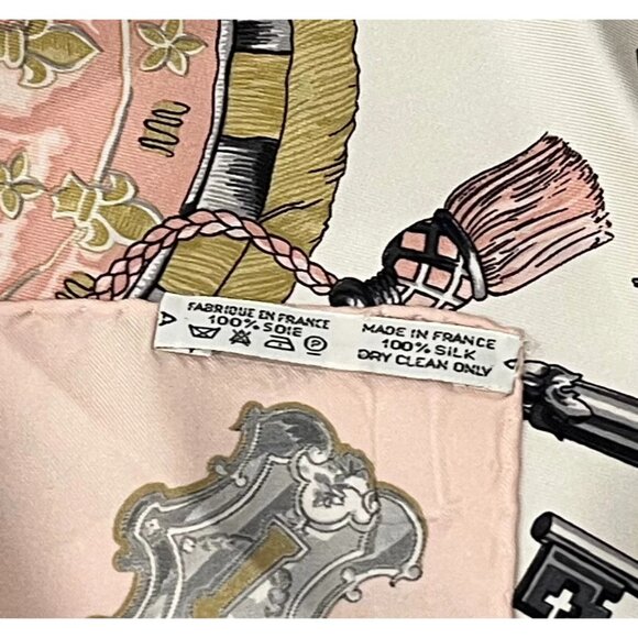 Authentic RARE! Hermes Les Cles Key Vintage 90cm Silk Scarf - Picture 7 of 7